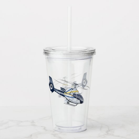 Cartoon Helikopter Acryl Drinkbeker (Voorkant)