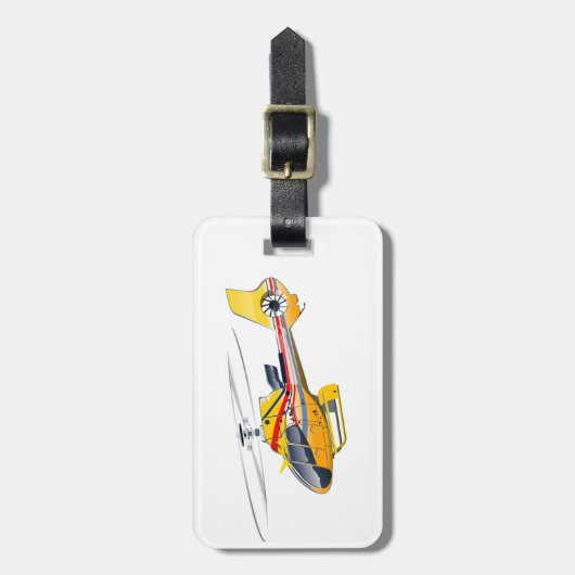 Cartoon Helikopter Bagagelabel (Voorkant verticaal)
