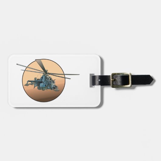Cartoon helikopter bagagelabel (Voorkant horizontaal)