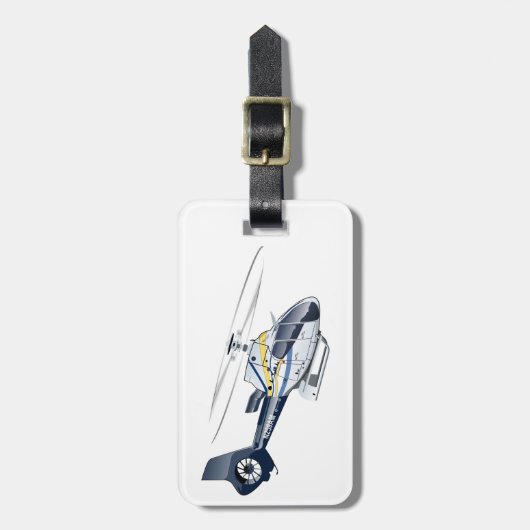 Cartoon Helikopter Bagagelabel (Voorkant verticaal)