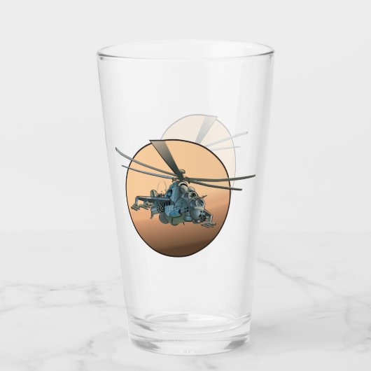 Cartoon helikopter glas (Voorkant)