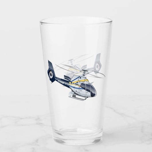 Cartoon Helikopter Glas (Voorkant)