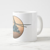 Cartoon helikopter grote koffiekop (Voorkant rechts)
