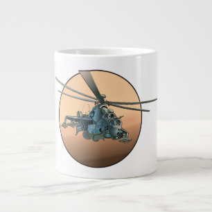 Cartoon helikopter grote koffiekop