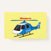 Cartoon helikopter helikopter helikopter van de po badge (Achterkant)