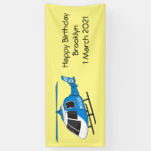 Cartoon helikopter helikopter helikopter van de po spandoek (Verticaal)