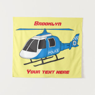 Cartoon helikopter helikopter helikopter van de po wandkleed