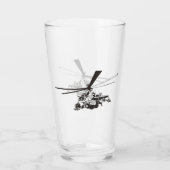 Cartoon Helikopter "Hind" Glas (Achterkant)