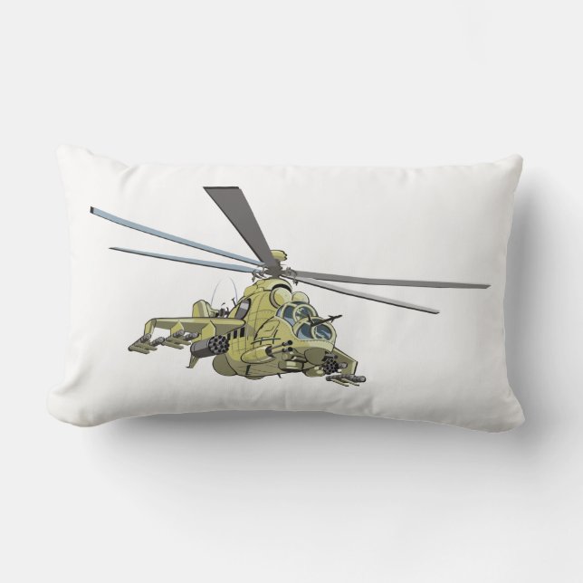 Cartoon Helikopter "Hind" Kussen (Voorkant)