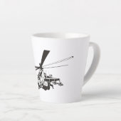 Cartoon Helikopter "Hind" Latte Mok (Rechterhoek)