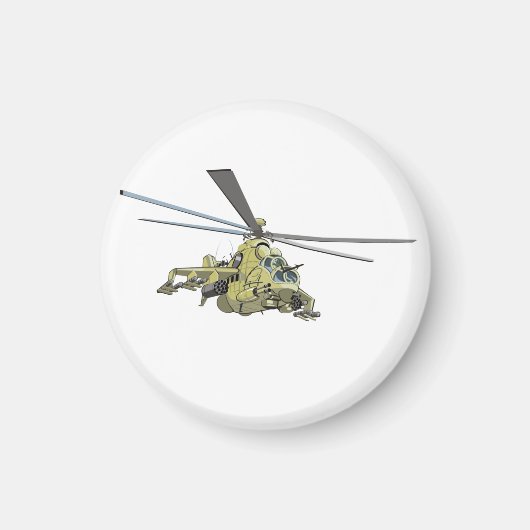 Cartoon Helikopter "Hind" Magneet (Voorkant)
