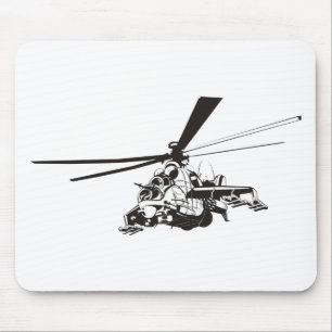 Cartoon Helikopter "Hind" Muismat
