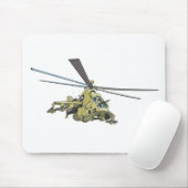 Cartoon Helikopter "Hind" Muismat (Met muis)