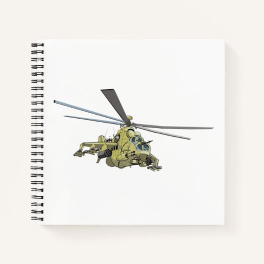 Cartoon Helikopter "Hind" Notitieboek (Voorkant)