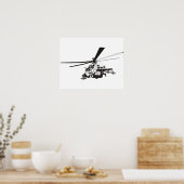 Cartoon Helikopter "Hind" Poster (Keuken)