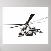 Cartoon Helikopter "Hind" Poster (Voorkant)