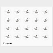 Cartoon Helikopter "Hind" Ronde Sticker (Vel)