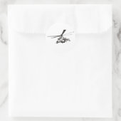 Cartoon Helikopter "Hind" Ronde Sticker (Tas)