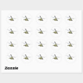 Cartoon Helikopter "Hind" Ronde Sticker (Vel)