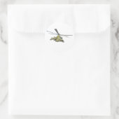 Cartoon Helikopter "Hind" Ronde Sticker (Tas)