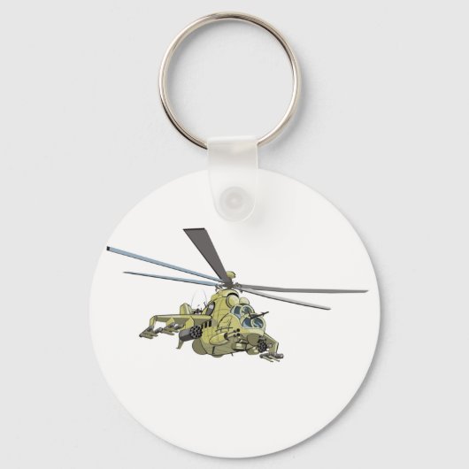 Cartoon Helikopter "Hind" Sleutelhanger (Voorkant)