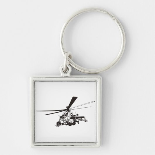 Cartoon Helikopter "Hind" Sleutelhanger (Voorkant)