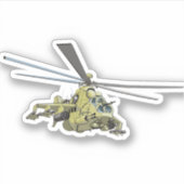 Cartoon Helikopter "Hind" Sticker (Voorkant)