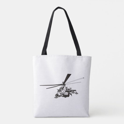 Cartoon Helikopter "Hind" Tote Bag (Achterkant)