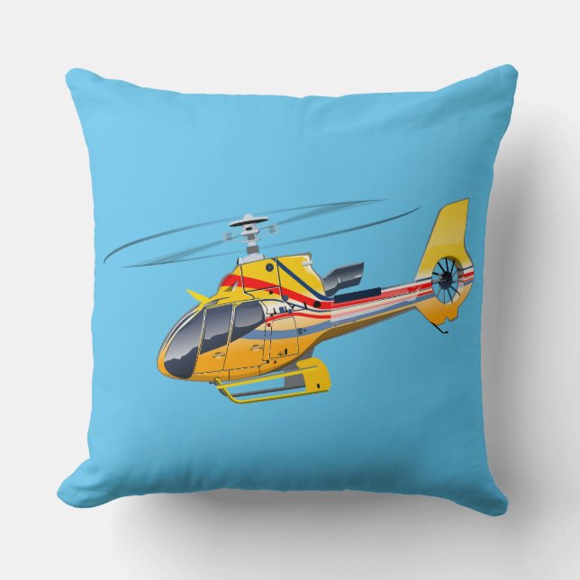 Cartoon Helikopter Kussen (Voorkant)