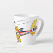 Cartoon Helikopter Latte Mok (Rechterhoek)