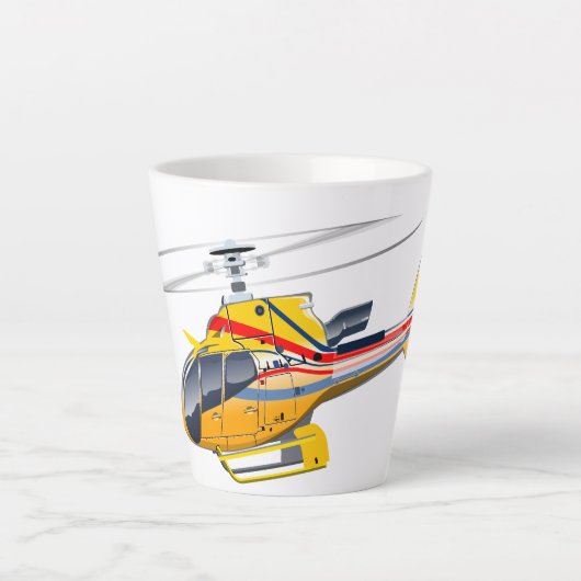 Cartoon Helikopter Latte Mok (Voorkant)