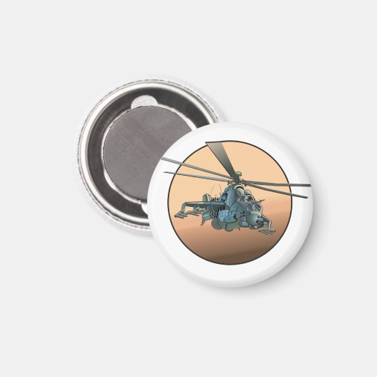 Cartoon helikopter magneet (Voorkant / Achterkant)