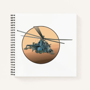 Cartoon helikopter notitieboek