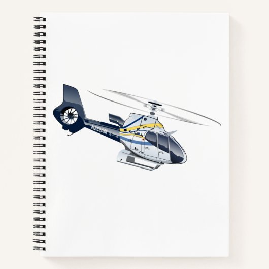 Cartoon Helikopter Notitieboek (Voorkant)