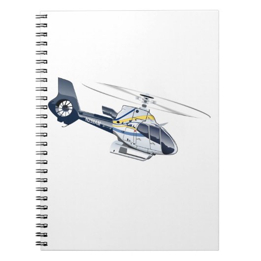 Cartoon Helikopter Notitieboek (Voorkant)