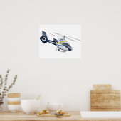 Cartoon Helikopter Poster (Keuken)