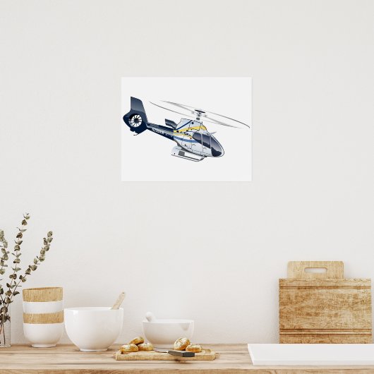 Cartoon Helikopter Poster (Keuken)