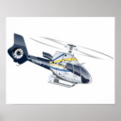 Cartoon Helikopter Poster (Voorkant)
