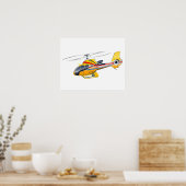 Cartoon Helikopter Poster (Keuken)