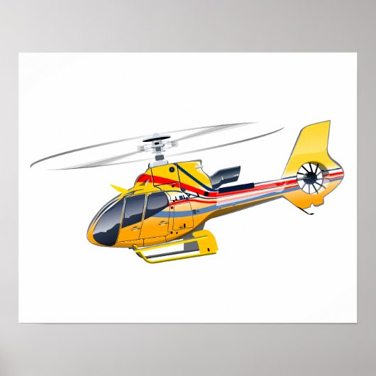 Cartoon Helikopter Poster (Voorkant)