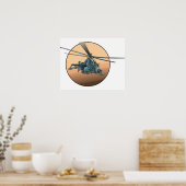Cartoon helikopter poster (Keuken)