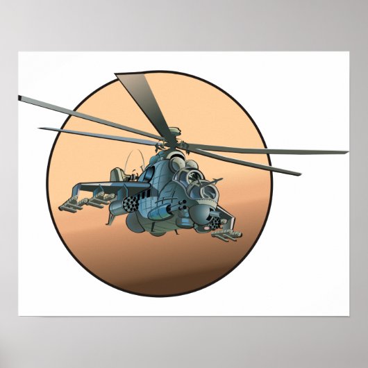 Cartoon helikopter poster (Voorkant)