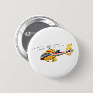 Cartoon Helikopter Ronde Button 5,7 Cm