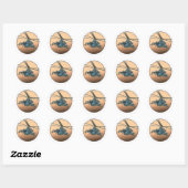 Cartoon helikopter ronde sticker (Vel)