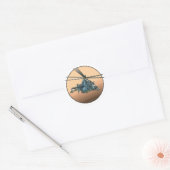 Cartoon helikopter ronde sticker (Envelop)