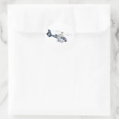 Cartoon Helikopter Ronde Sticker (Tas)