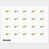 Cartoon Helikopter Ronde Sticker (Vel)