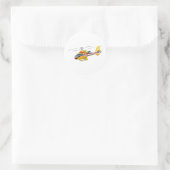 Cartoon Helikopter Ronde Sticker (Tas)