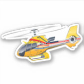 Cartoon Helikopter Sticker (Voorkant)