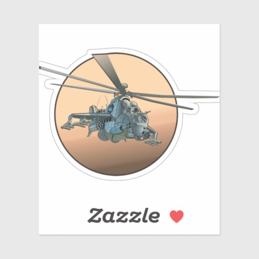 Cartoon helikopter sticker (Vel)